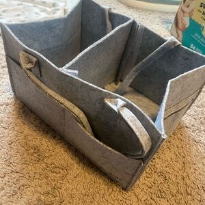 Gray Felt Diaper Caddy